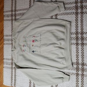 Chosen Girl Floral Fruits of the Spirit Sweatshirt Size L Tan / Oatmeal Color